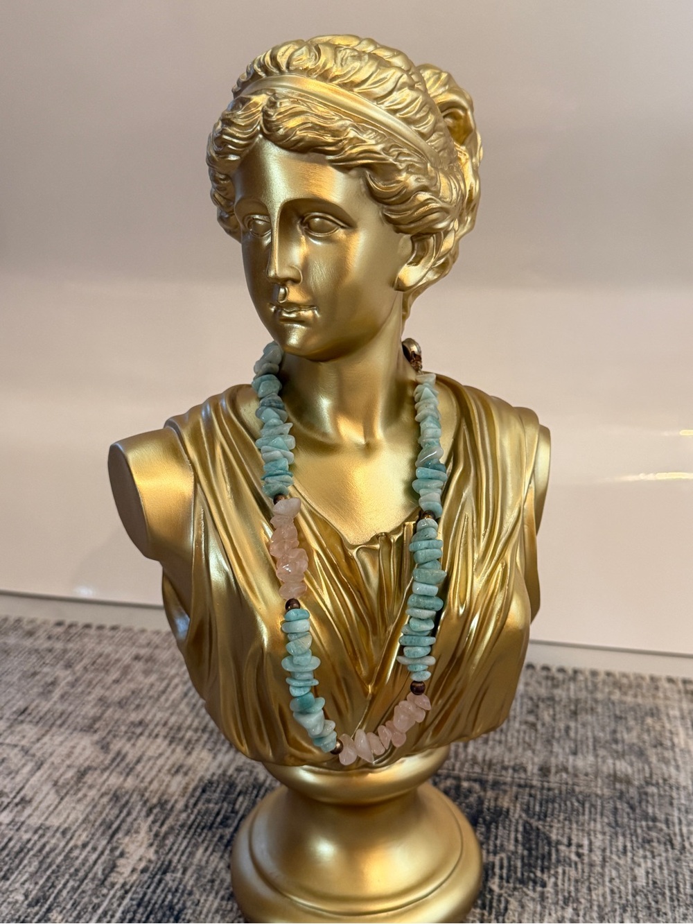 Handcrafted Amazonite & Rose Quartz Beaded Necklace - Aqua Pink